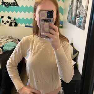 Women's Cream Long Sleeve Top